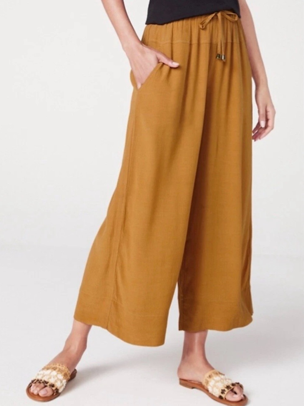 Anthro The Odells Seaside Wide-Leg Pants M Daffodil